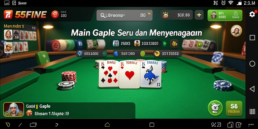 Tampilan gameplay Gaple di 55FIVE yang menarik.