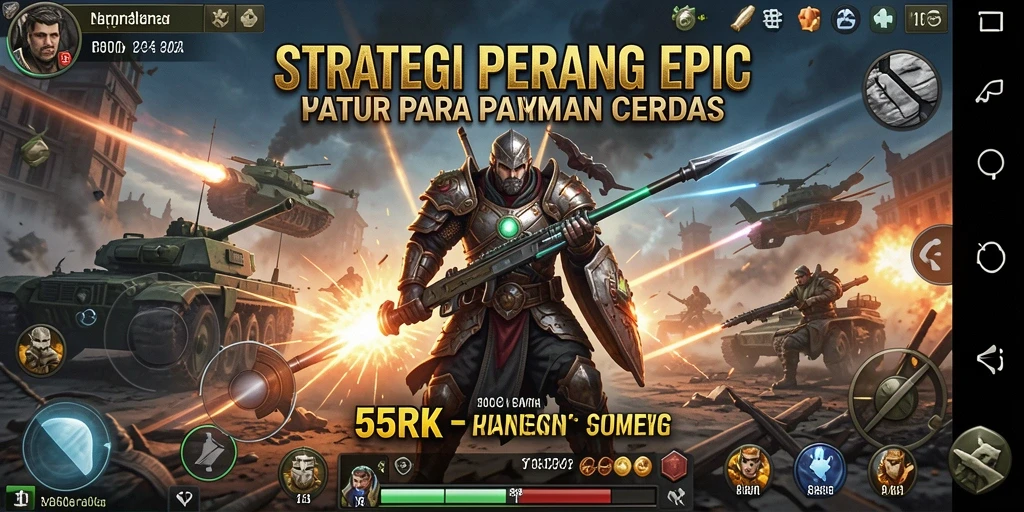 Tampilan mendebarkan dari gameplay strategi di 55RK.