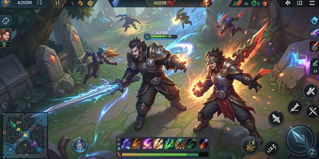 Tangkap momen aksi seru dalam gameplay A200M MOBA.