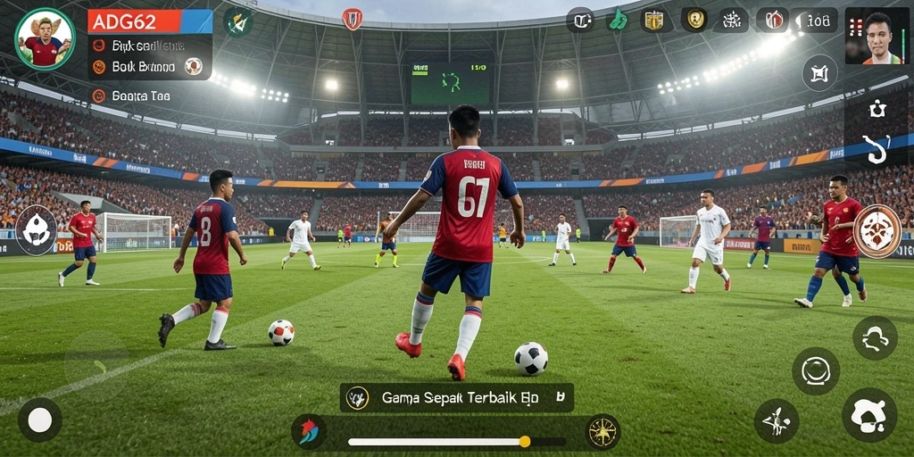 Gameplay ADG62 yang mendebarkan dalam pertandingan sepak bola.