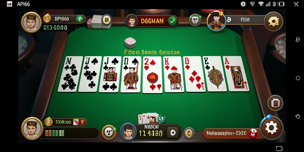 Tangkapan layar utama API66 menampilkan gameplay Domino yang seru.