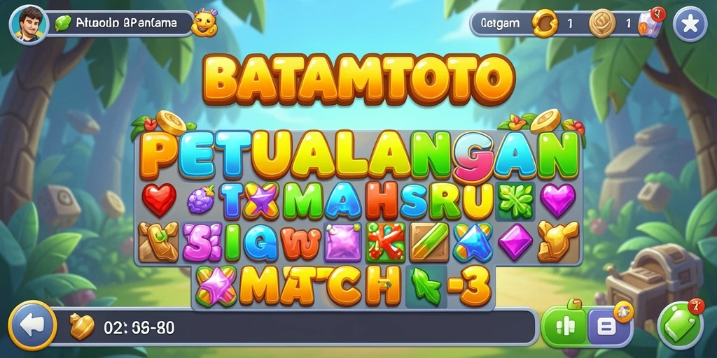 Tampilan gameplay seru BATAMTOTO dalam mode Match-3.