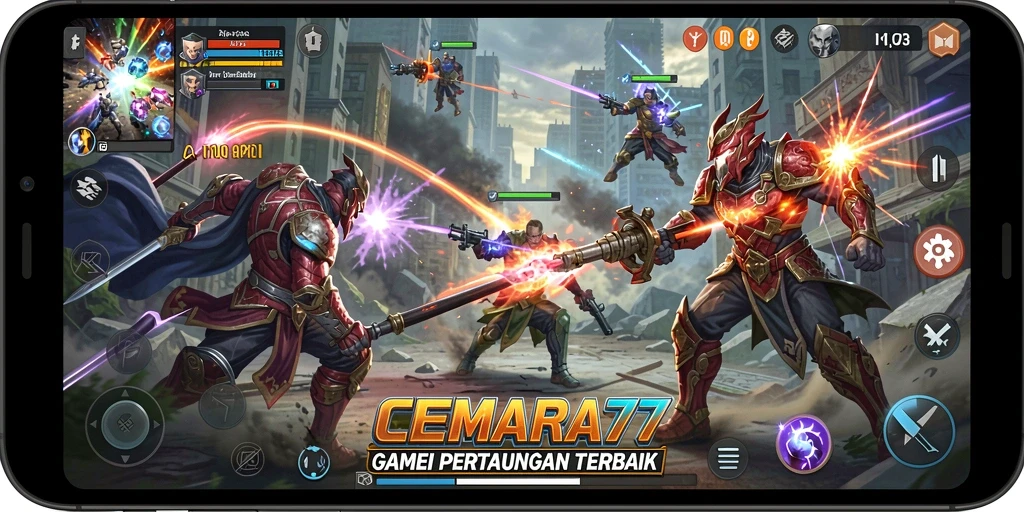 Screenshot gameplay <strong>CEMARA77</strong> menampilkan aksi strategis yang mendebarkan.