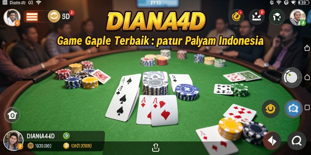 Tampilan screenshot DIANA4D dengan gameplay Gaple yang menarik.