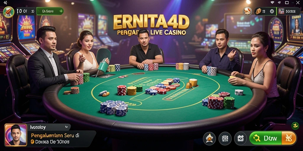 Tampilan gameplay Live Casino yang mendebarkan di ERNITA4D.