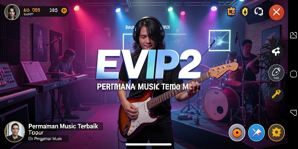 Screenshot gameplay <strong>EVIP2</strong> menampilkan pemain beraksi mengikuti irama musik.