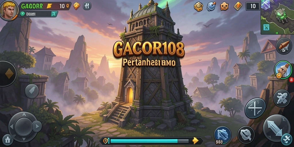 Tampilan gameplay GACOR108 yang menarik dalam pertempuran Tower Defense.