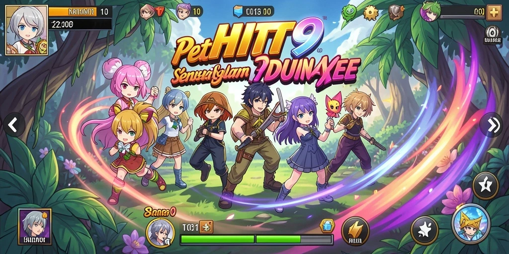 Screenshot gameplay HIT9 yang menampilkan pertarungan karakter Anime.