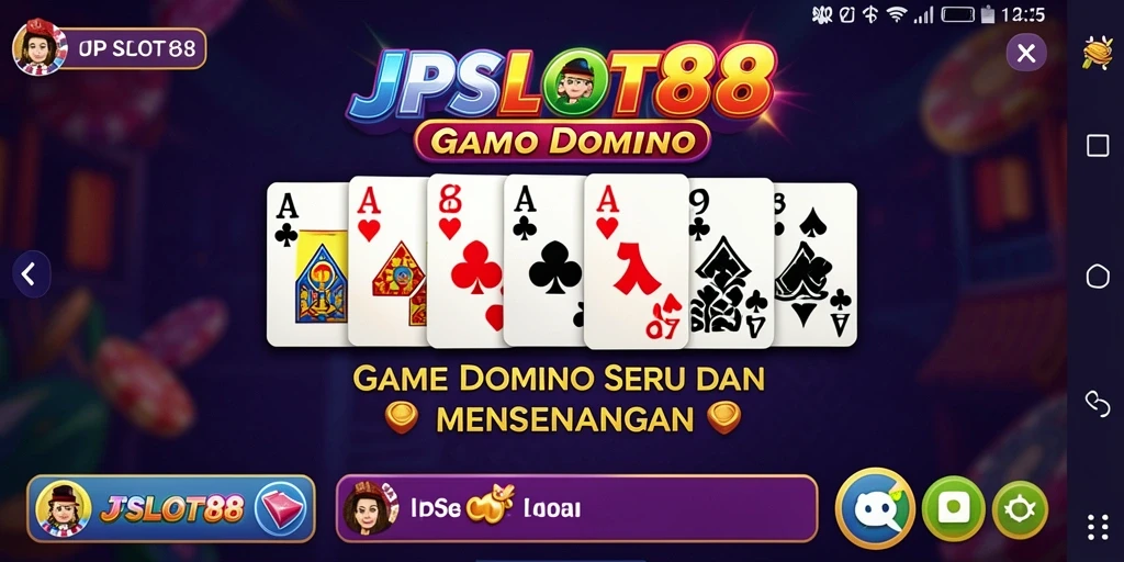 Screenshot JPSLOT88 menampilkan momen seru saat bermain domino.