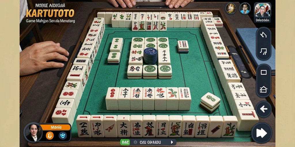 Tampilan gameplay KARTUTOTO yang menarik dengan mahjong tiles.