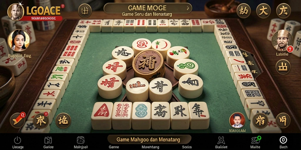Screenshot gameplay LGOACE menunjukkan aksi seru permainan Mahjong.