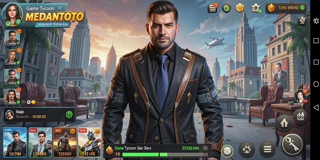 Tampilan gameplay seru MEDANTOTO dengan strategi Tycoon yang menarik.