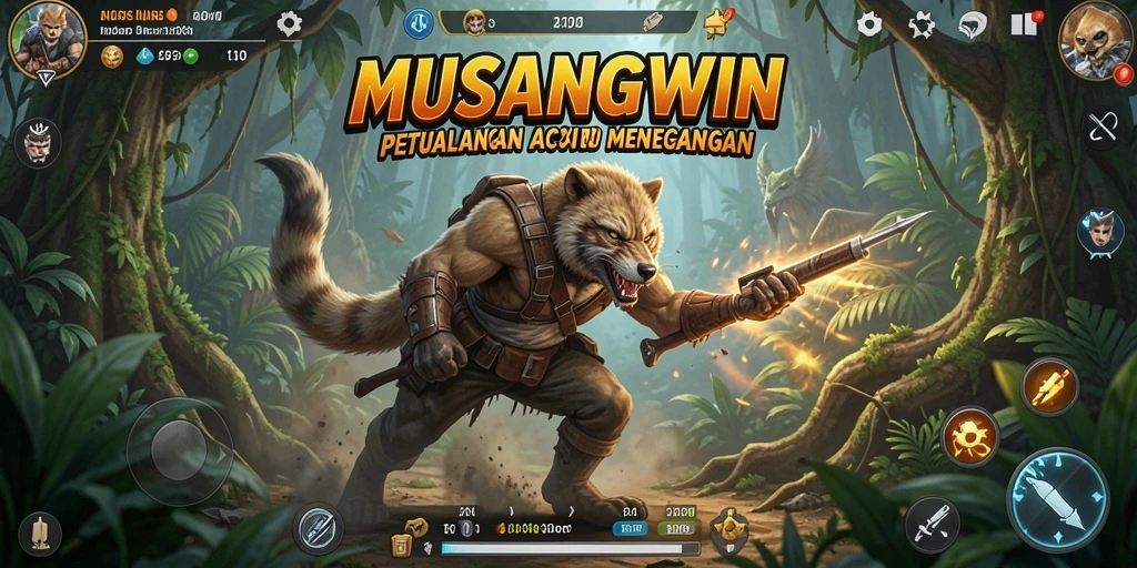 Tampilan gameplay seru MUSANGWIN dengan aksi mendebarkan.