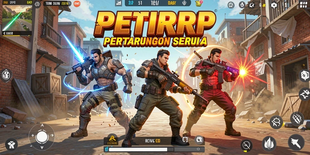 Tampilan gameplay seru dalam pertempuran Battle Royale.