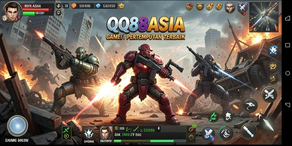 Screenshot gameplay menunjukkan aksi pertempuran yang strategis.