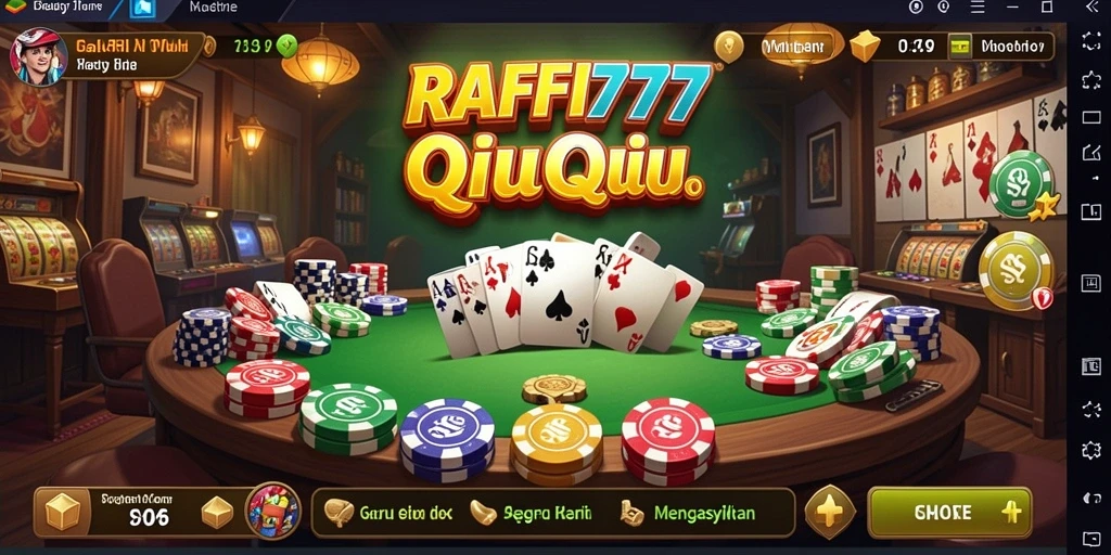 Tampilan gameplay seru dalam RAFFI777 saat bermain QiuQiu.
