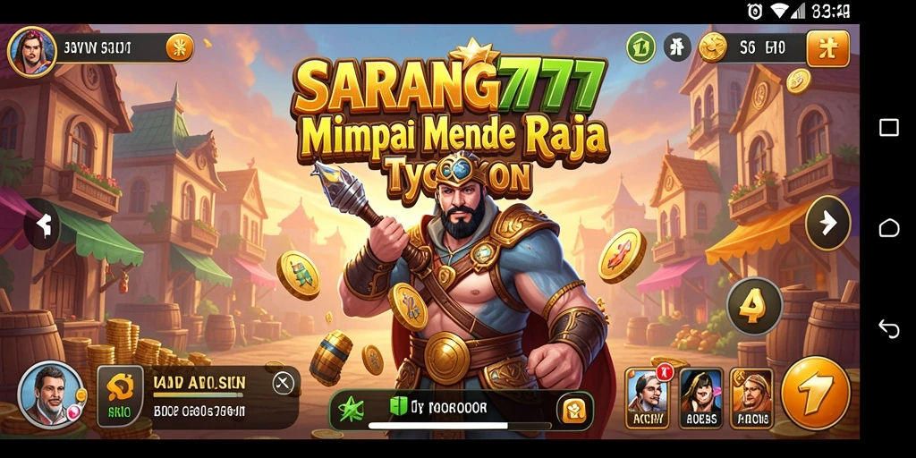 Screenshot gameplay SARANG777 menampilkan manajemen bisnis yang dinamis.