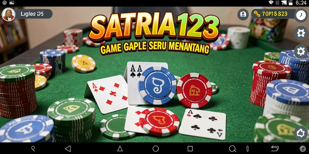Screenshot gameplay SATRIA123 dengan pemain bersaing dalam Gaple.