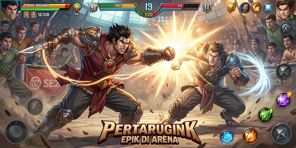 Tampilan seru pertarungan di SE328 dengan karakter dinamis.